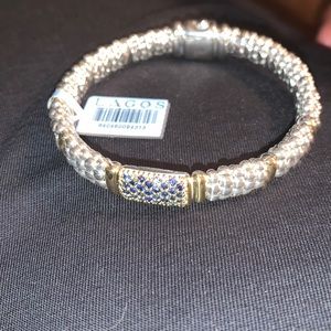 COPY - Lagos sapphire silver and gold bracelet